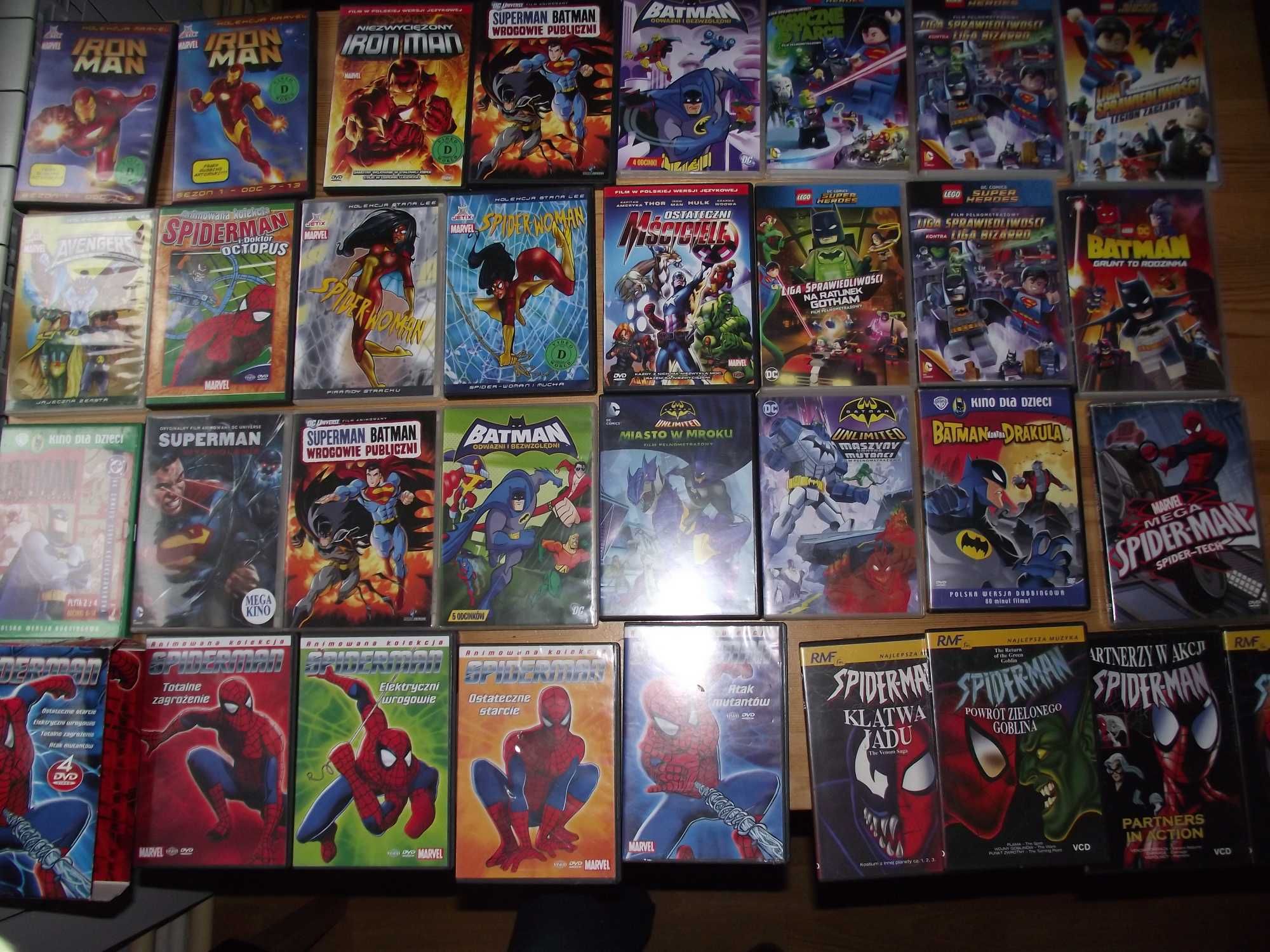 Spider women, Batman, Avengers, marvel kolekcja filmy dvd