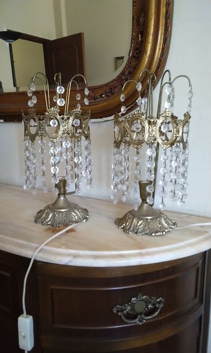 Lustre vintage em perfeito estado + 2 candeeiros de mesa,de cabeceira
