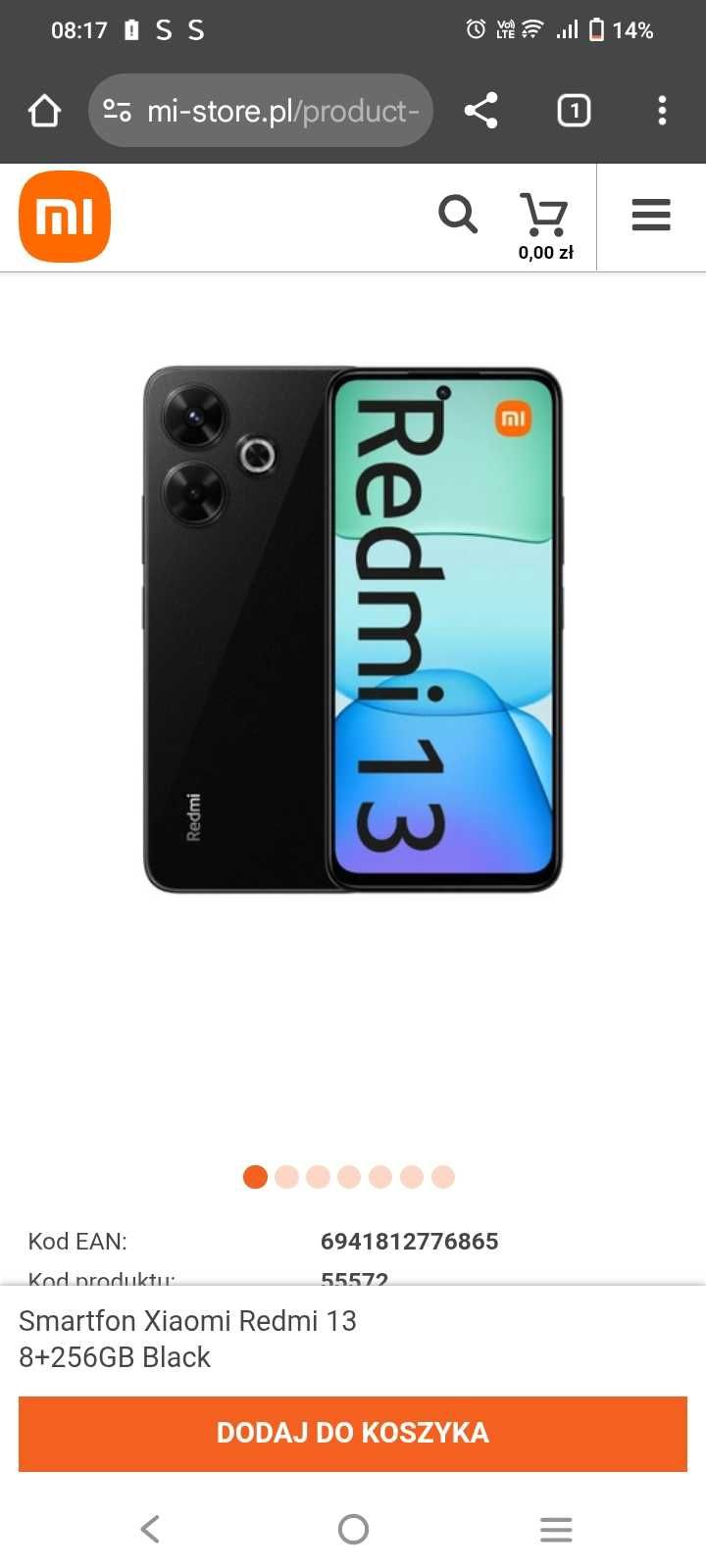 TELEFON redmi 13 8gb/256GB