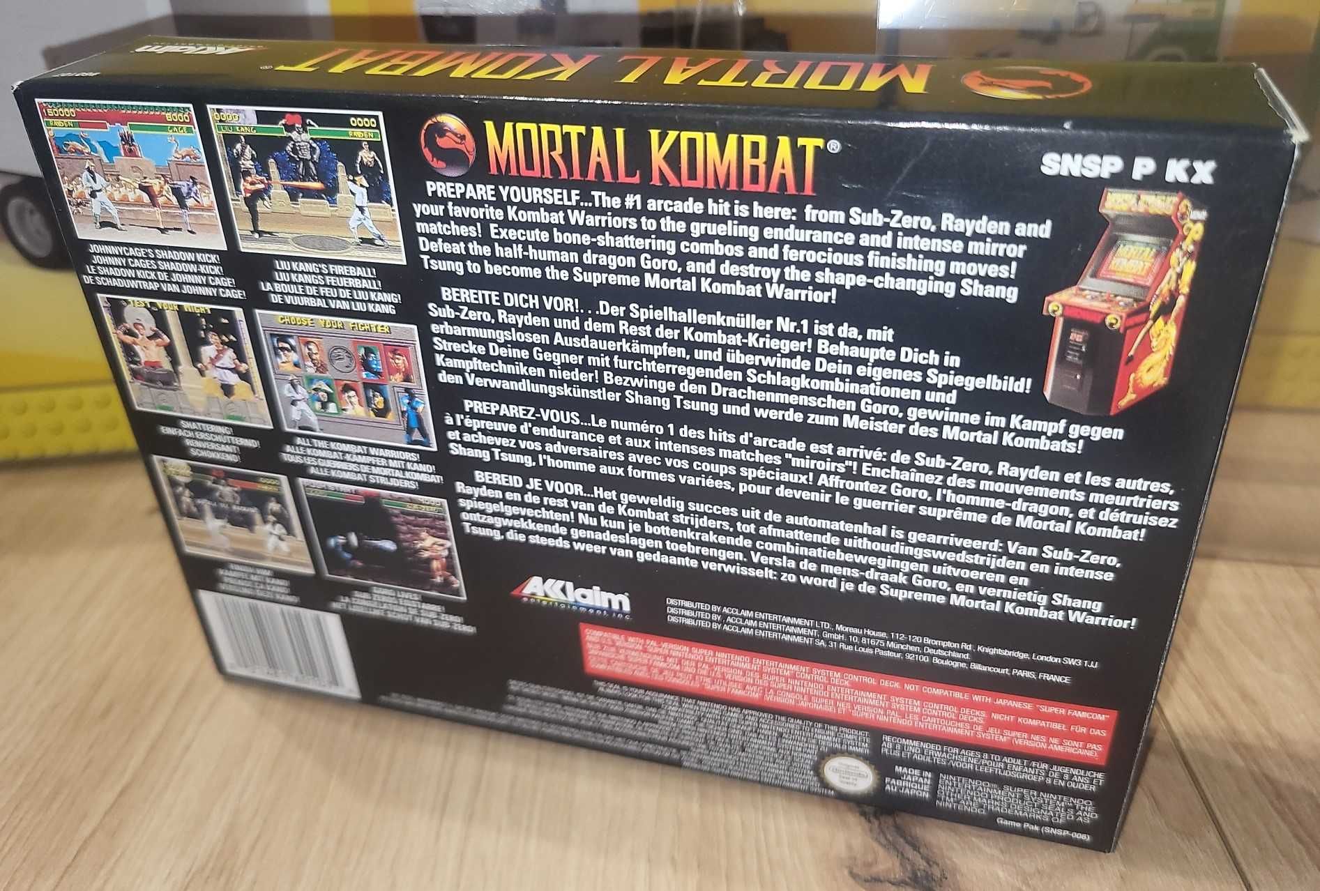 Gra Mortal Kombat - NINTENDO SNES - BDB- stan CIB Komplet +Protektor