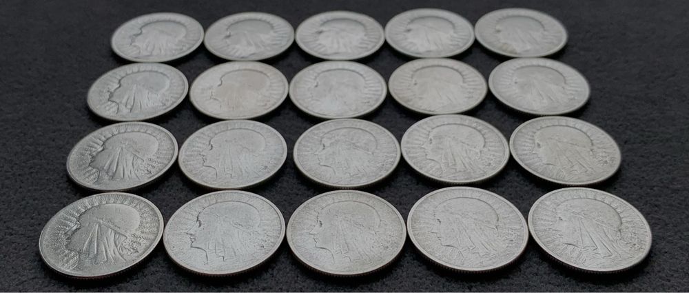 2 злотих 1932-34рр, срібло 0.750, 20 штук