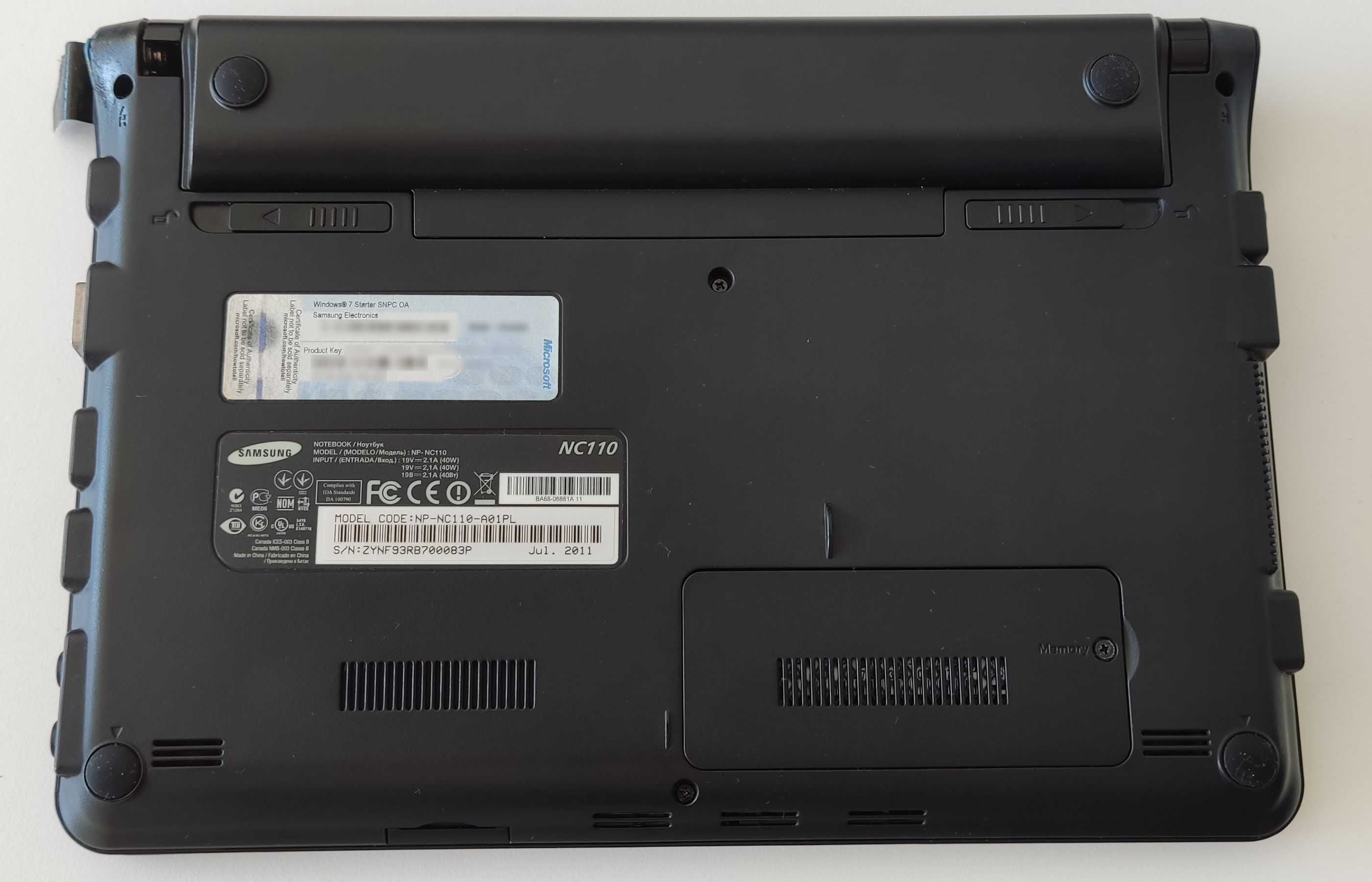 Notebook Samsung NC110 z pokrowcem