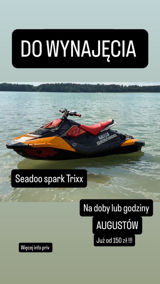 WYNAJEM Skuter wodny SeaDoo spark trixx Augustów wynajmij skuter