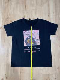 t shirt damski dziewczęcy anime oversize L czarny