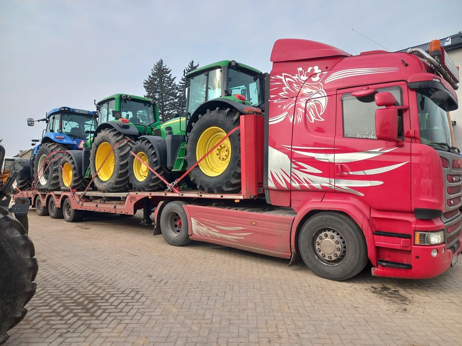 Transport maszyn laweta niskopodwozie platforma tandem