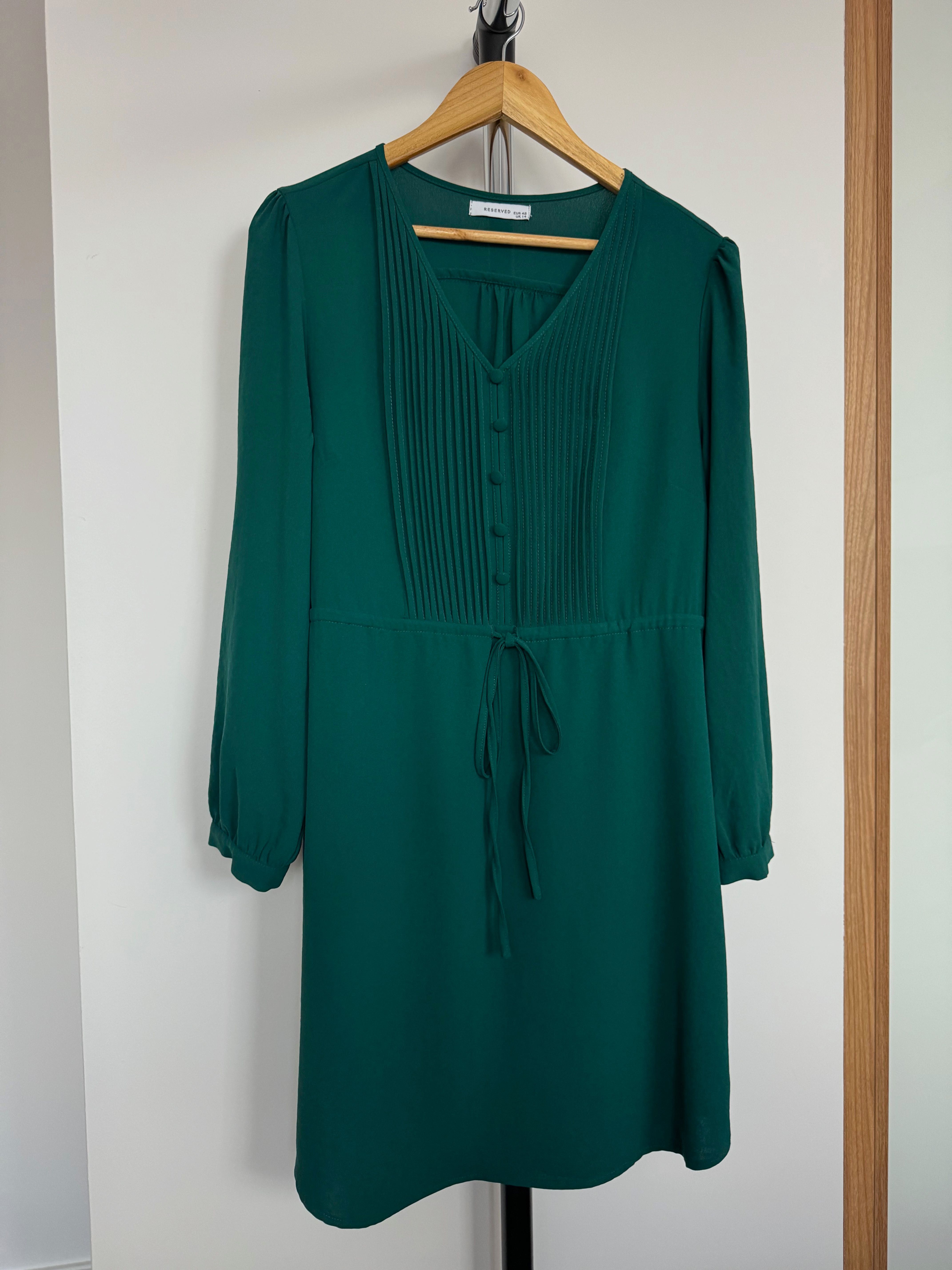 Sukienka Reserved, rozmiar 42, butelkowa zieleń