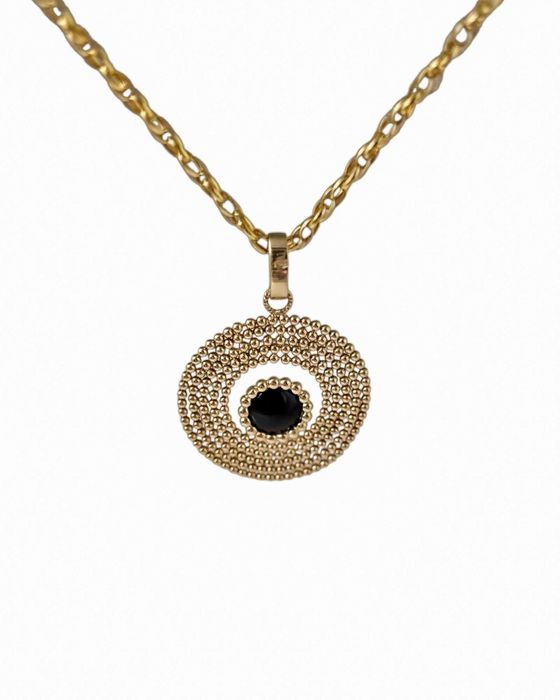 Złota zawieszka z czarnym akcentem au 585