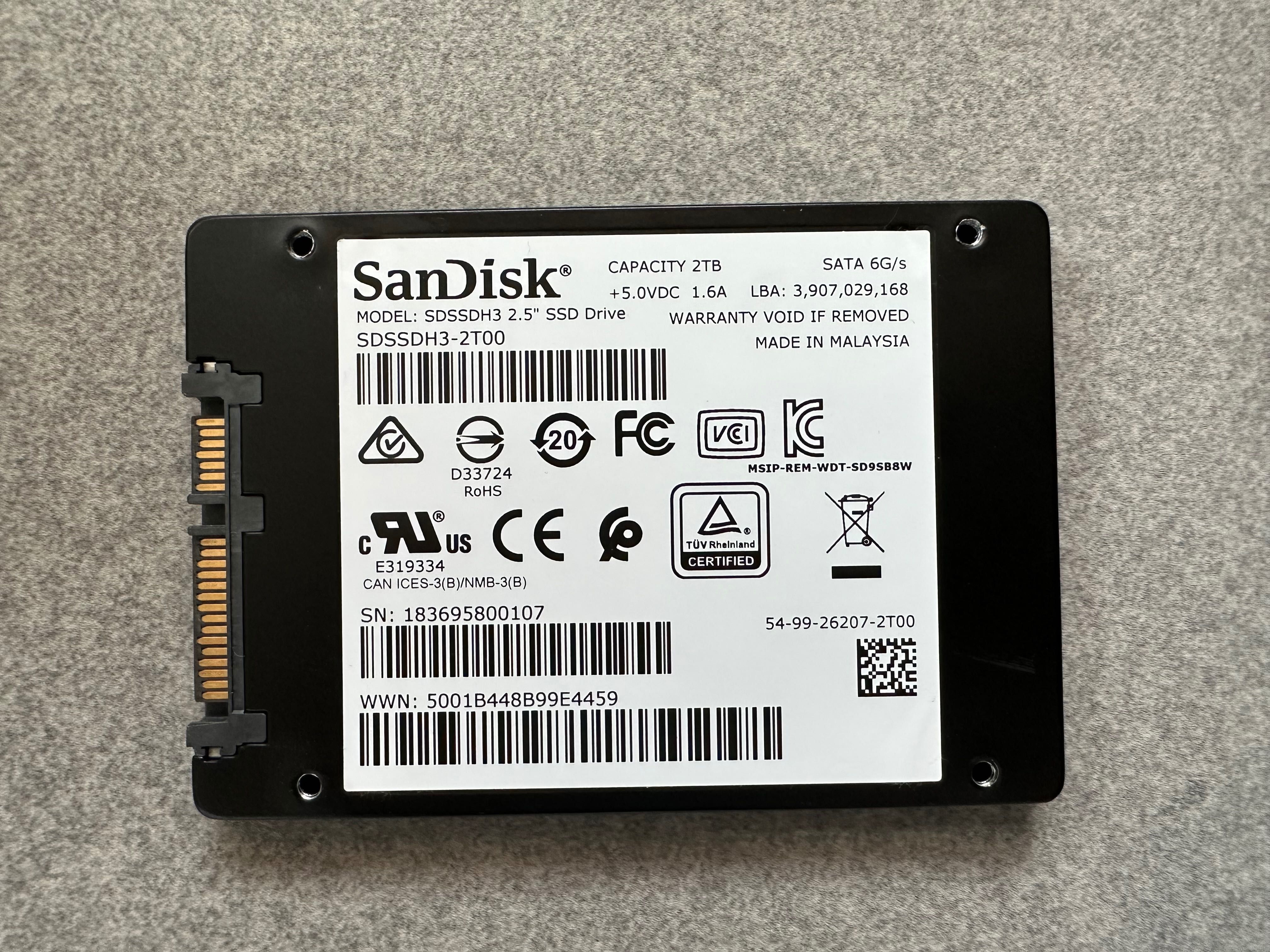 Dysk SSD SanDisk Ultra 3D 2TB 2.5” SATA III – jak nowy! (3)