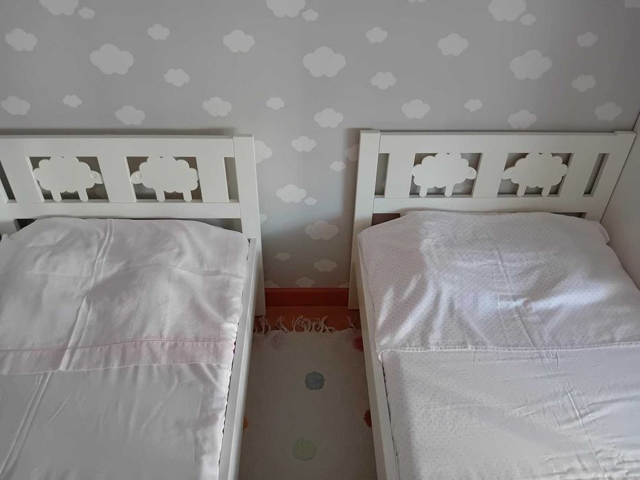 Cama de criança branca + colchão - 70X160cm . IKEA