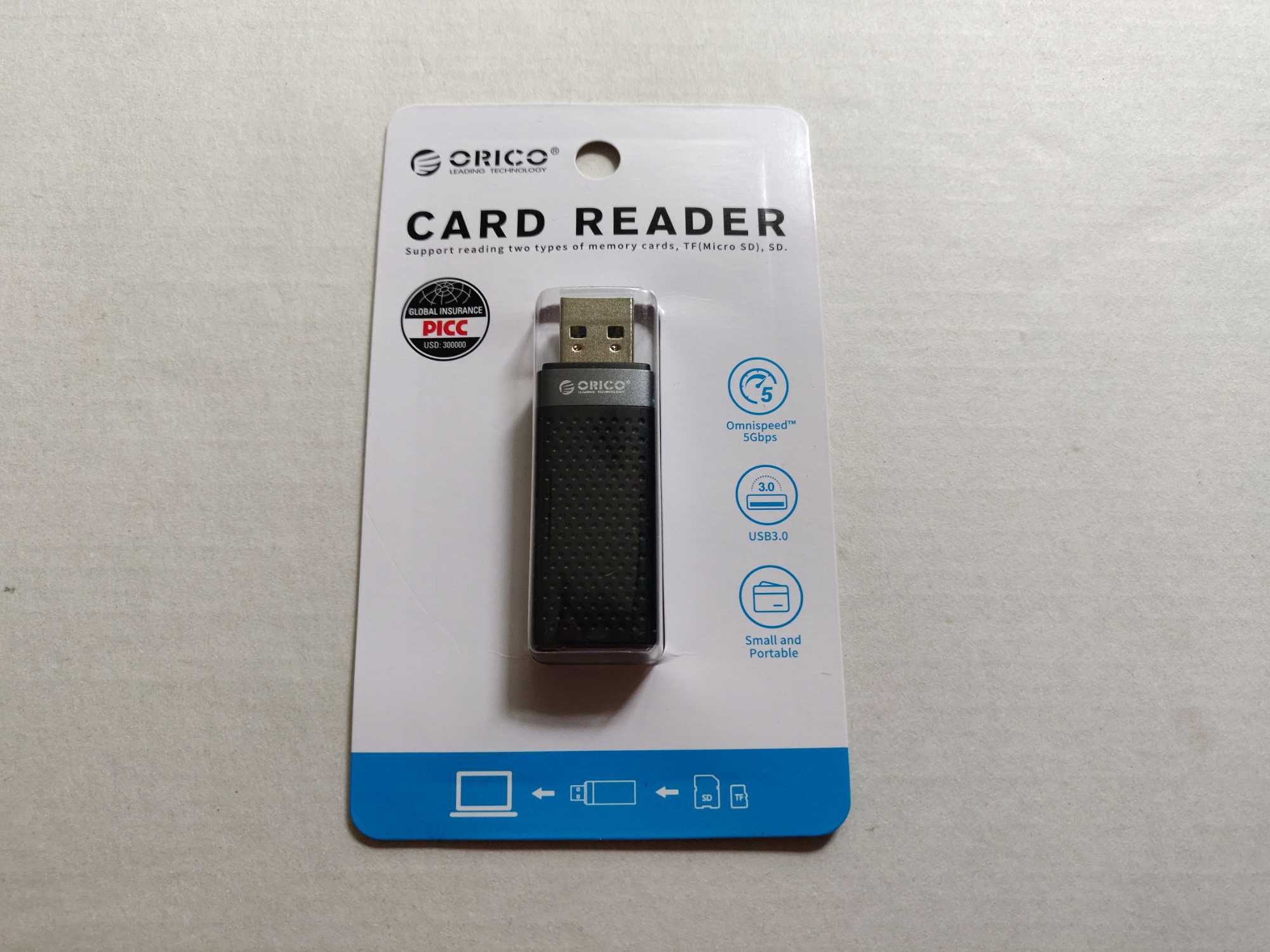 Orico высокоскоростной USB 3.0 кардридер SD + microSD (5 Гбит/с)