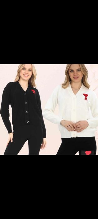 HIT! Swetry damskie, nowe, biale, czarne, serce. Jesień, zima