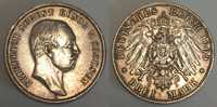 Niemcy 3 Marki 1909 Saksonia srebro