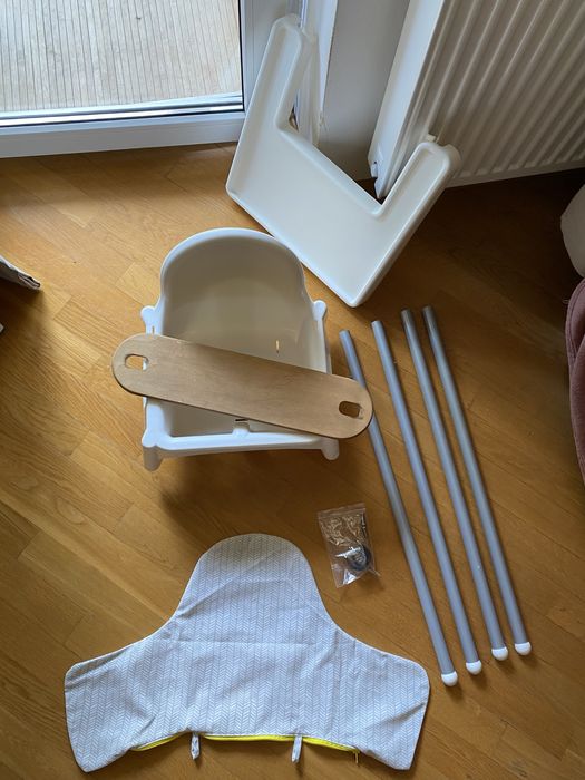 Antilop krzesełko do karmienia IKEA + 2 pokrowce + tacka + podnóżek