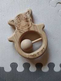 Drewniana grzechotka gryzak NOWA montessori dla niemowląt