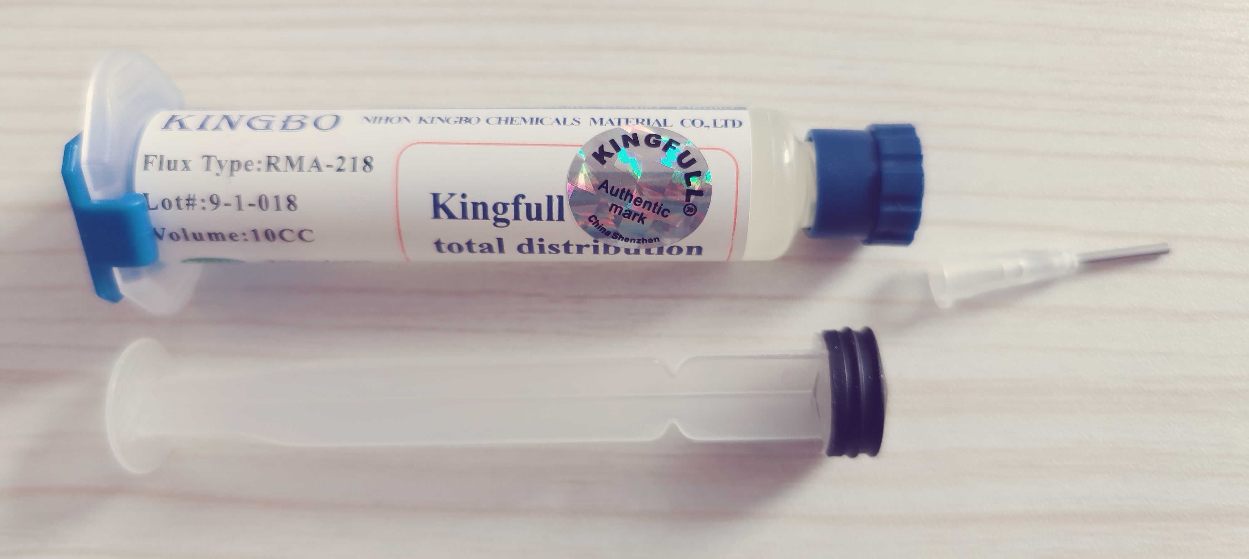Flux (topnik) Kingbo RMA-218, 10 ml. z tłoczkiem i igłą.