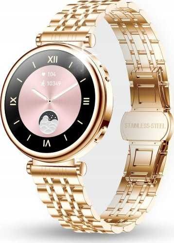 Smartwatch Damski  JGR-109 złoty Polskie Menu 1 silikonowa + 1 stalowa