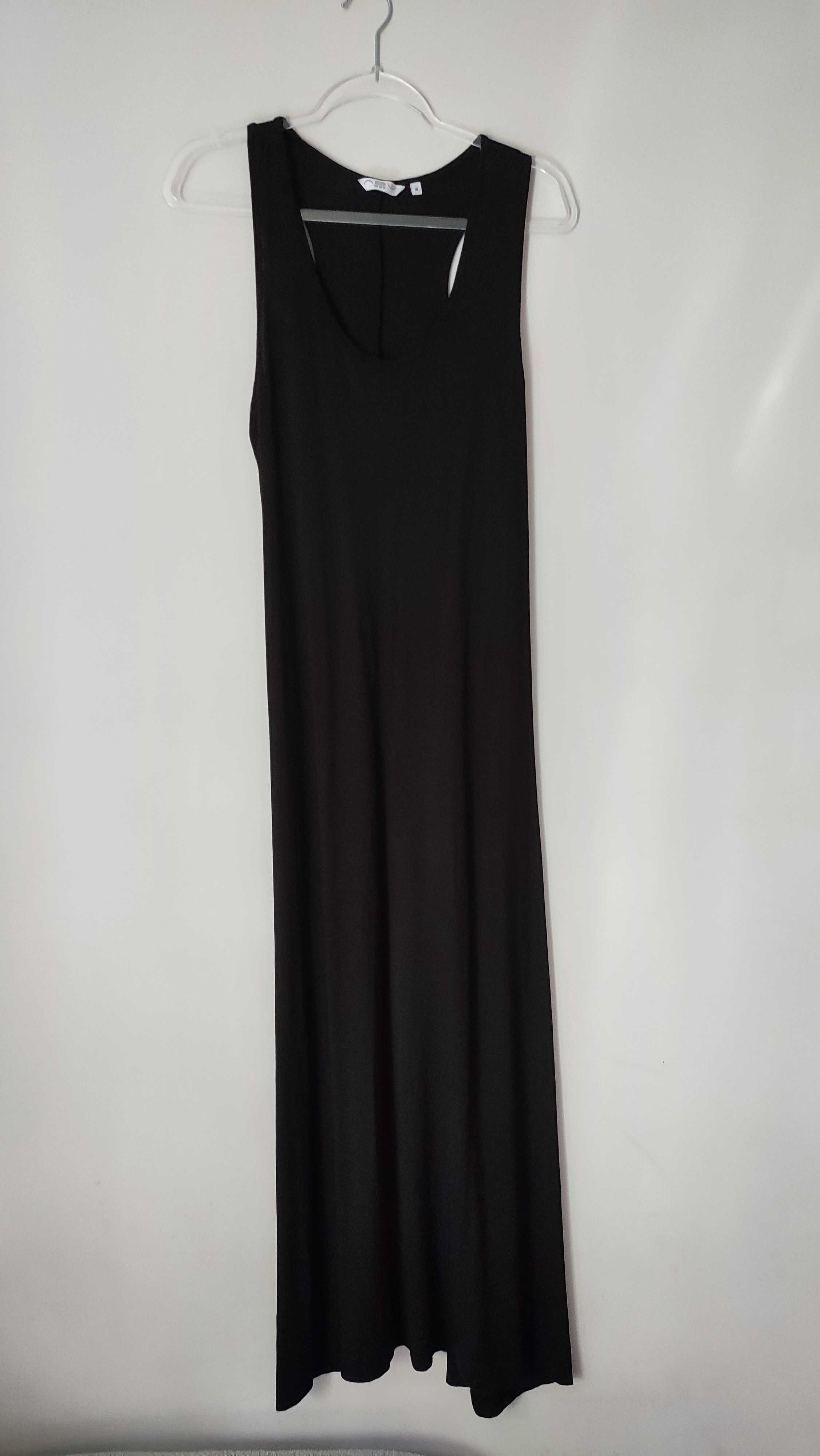 Czarna bawełniana sukienka plus size maxi bez rękawów New Look 16