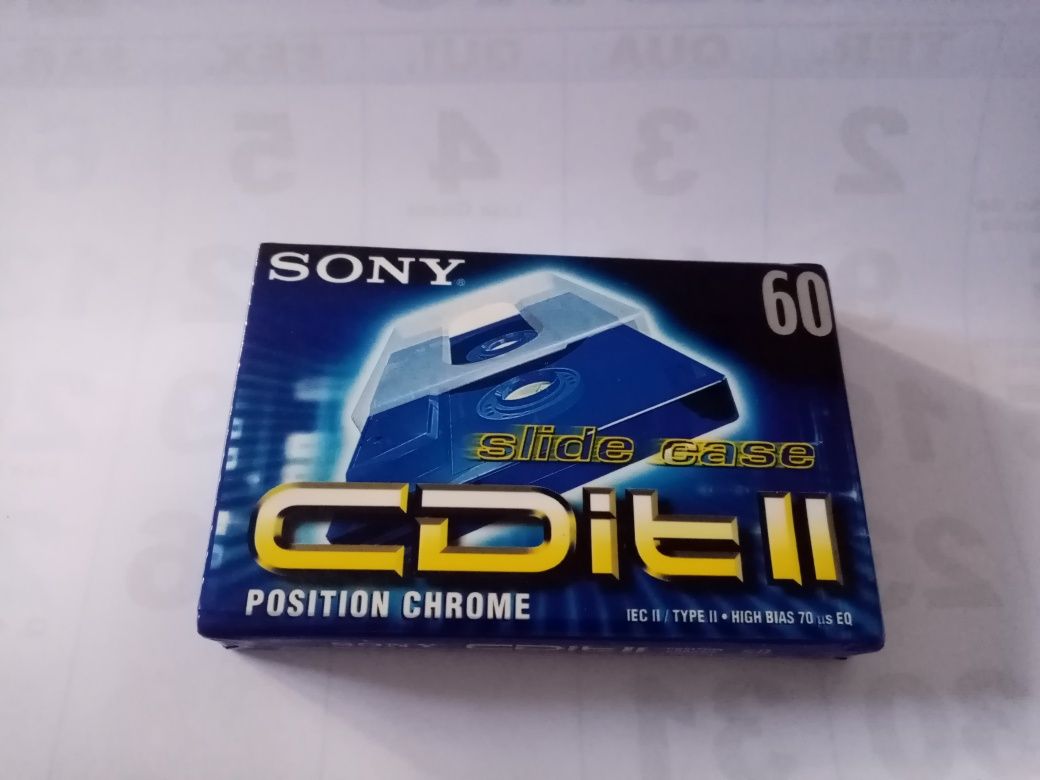 Cassete áudio virgem Sony cdit II 60/90 slide case