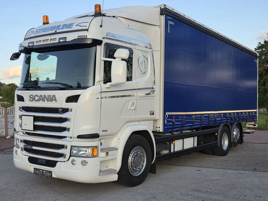 Scania G360 / BURTO-FIRANKA / 3 OSIE / WINDA / 20PALET / E6 / SYPIALNA KABINA / SPROWADZONY / JAK NOWA  PRZEBIEG 490TYŚ / ŁADOWNOŚĆ 14500KG /