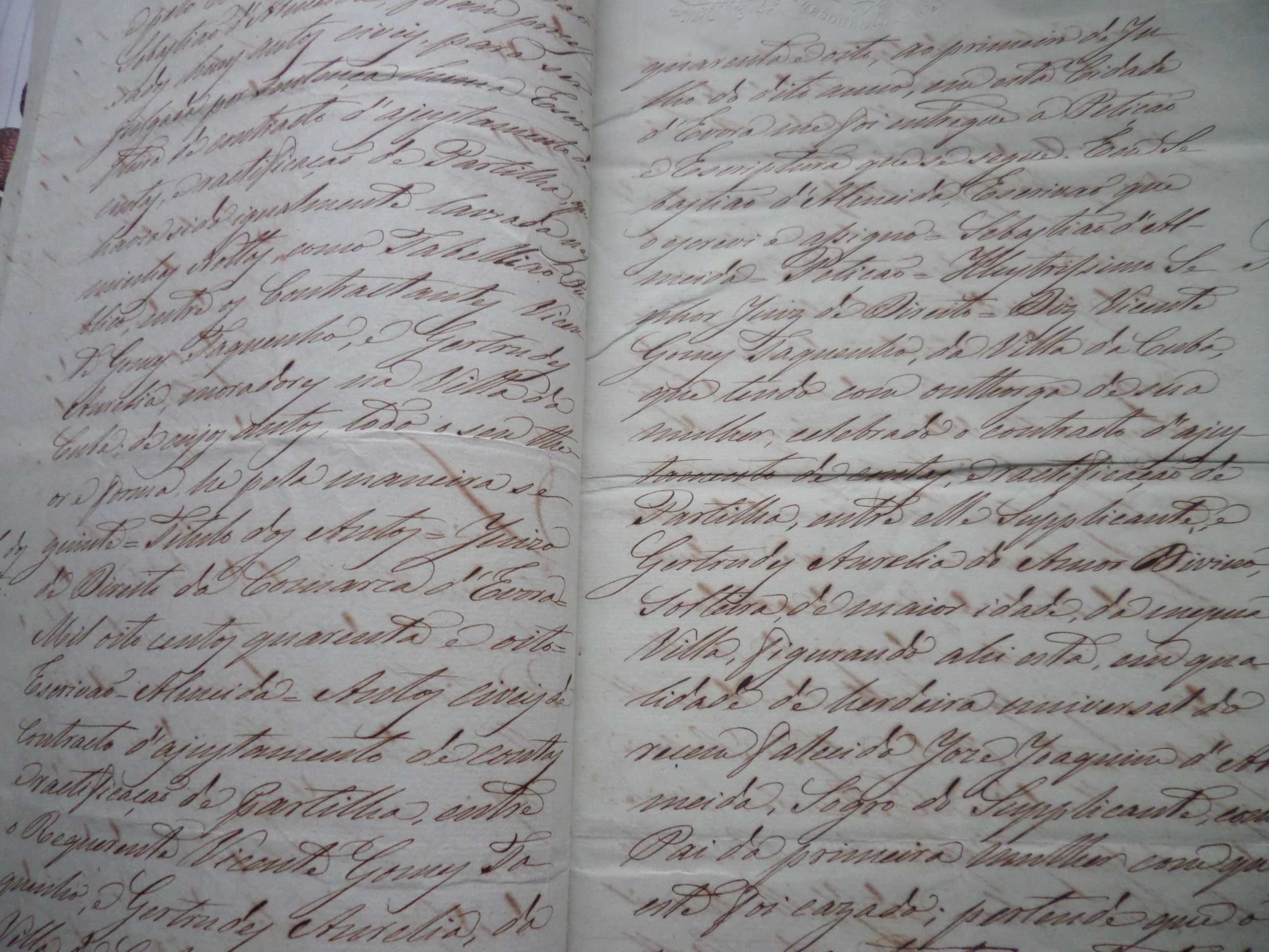 Documento : Manuscrito com 22  Páginas. Selos 'Brancos'.  Ano  1848