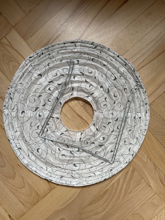 Lampion/Lampa PAPIEROWA biała pomarańczowa biała wzory Kula 42 cm