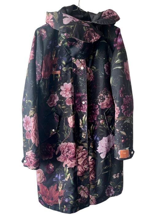 DZIEŃDOBRY kurtka zimowa Ciemne Piwonie M parka z kapturem unikat