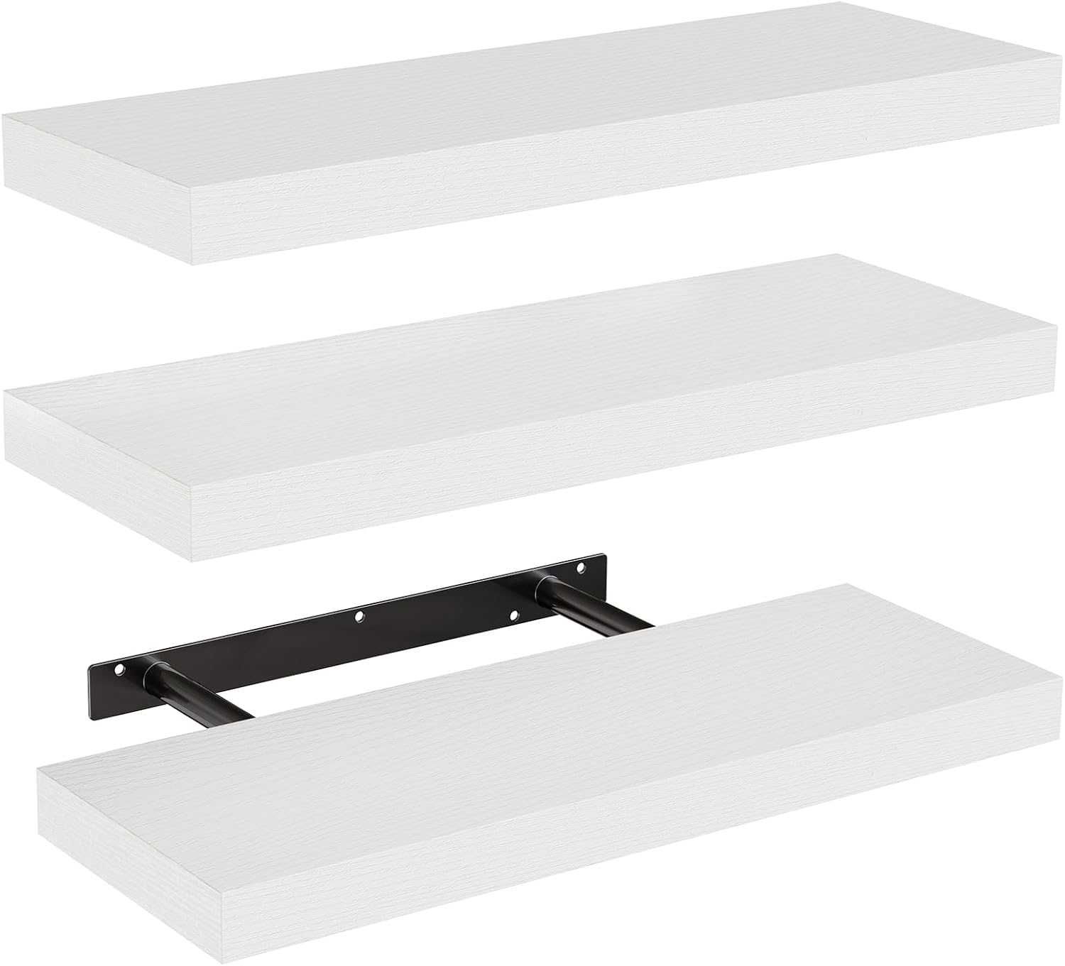 STOREMIC półka ścienna MDF 38 cm biała zestaw 3 szt. nowoczesna