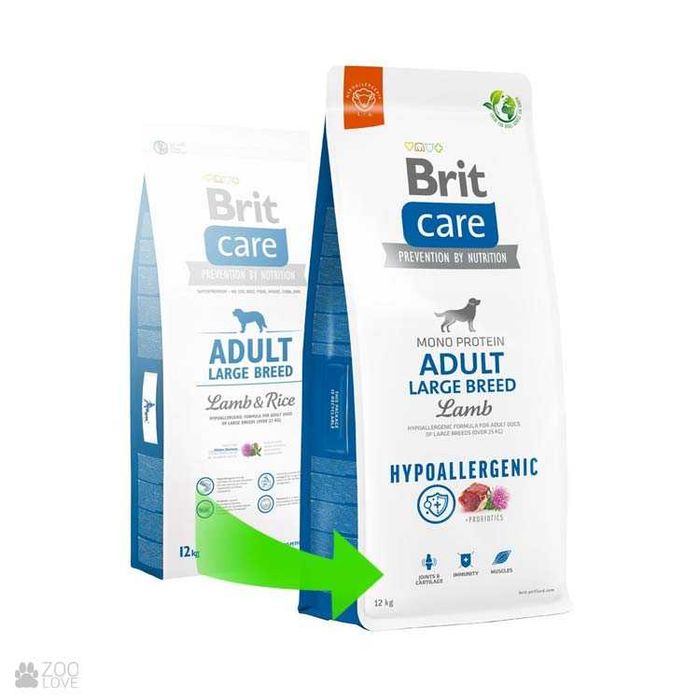 Корм для собак Brit Care Hypoallergenic Adult Large Breed 12кг ягня