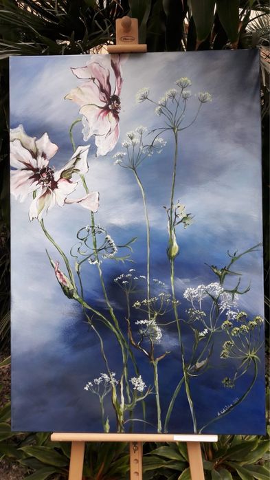 Obraz kwiaty akryl 80x120