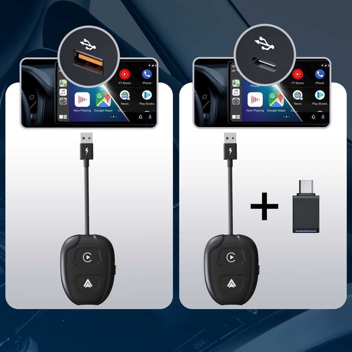 Bezprzewodowy Android Auto Adapter  Carplay Iphone  Wifi Bt Niezawodny