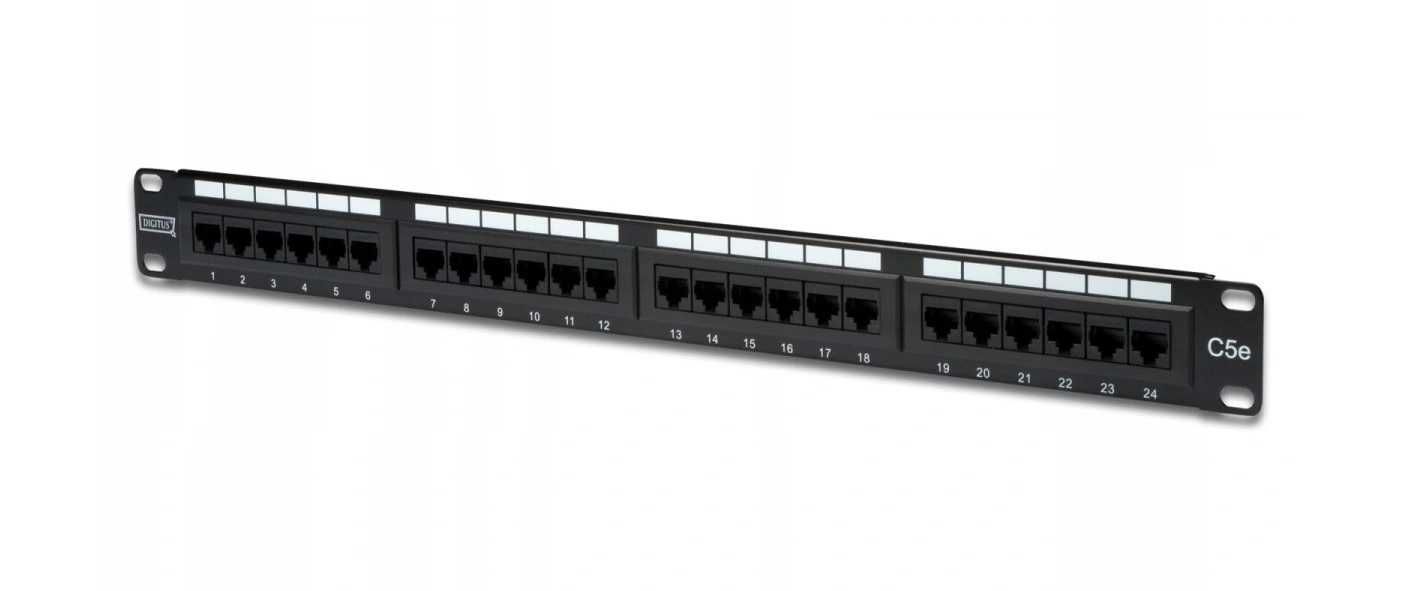 Patch panel Digitus 19" 24x RJ45 UTP kat. 5e