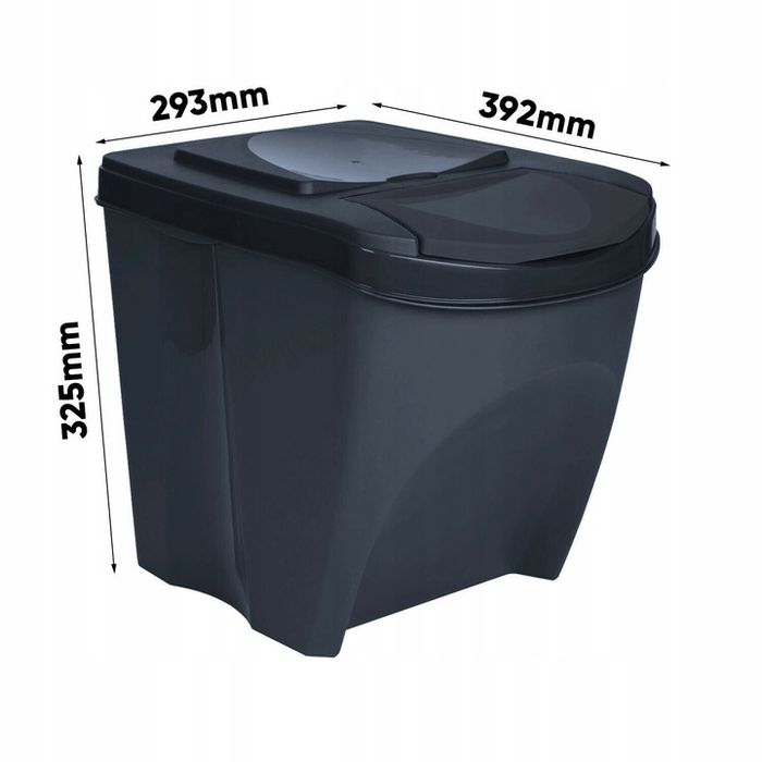 Kosz Na Śmieci 4X25L Do Segregacji Sortibox Antracytowy Ikwb25S4-S411