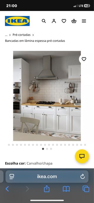 Bancada de Cozinha de Madeira Carvalho