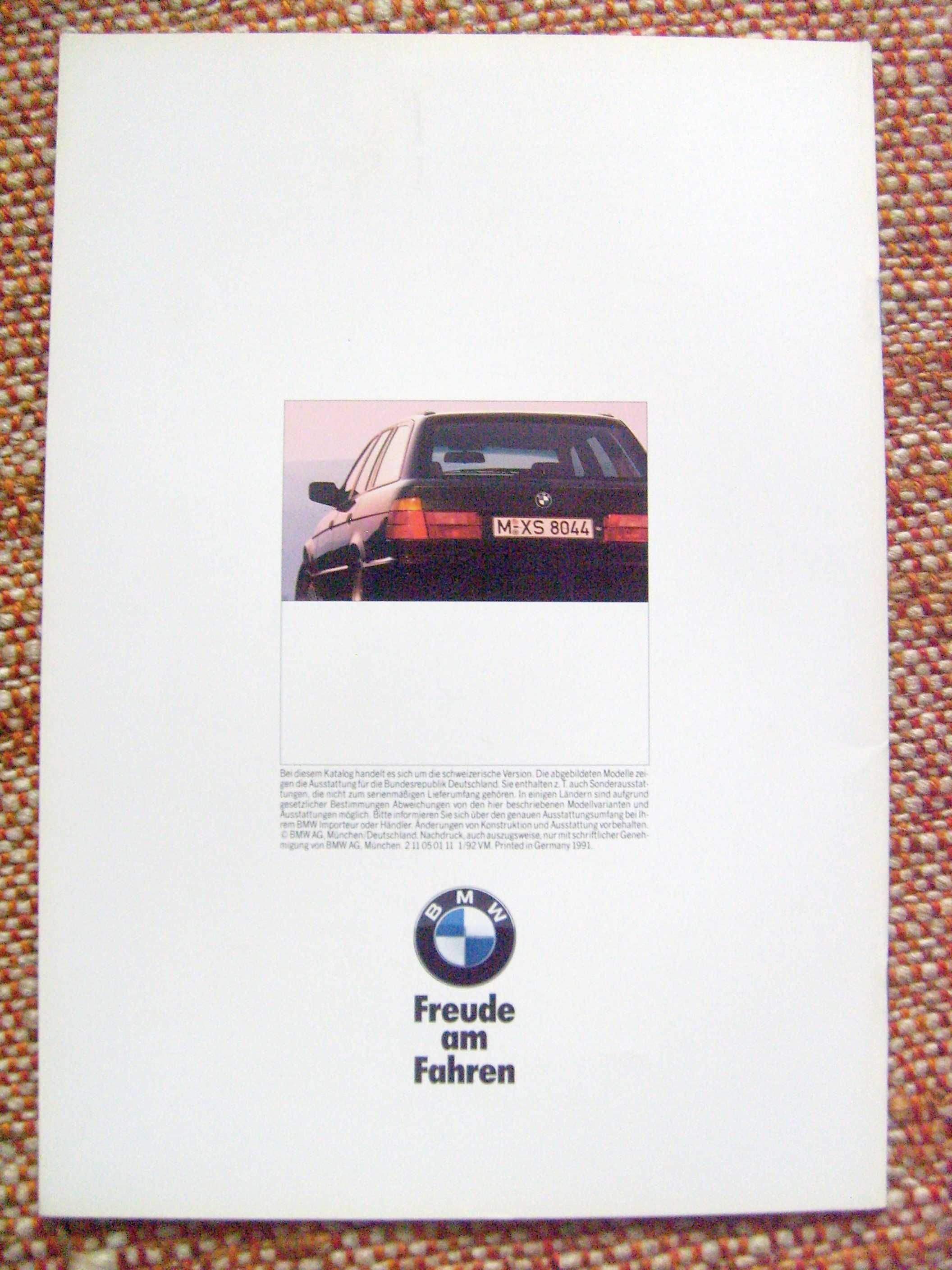 BMW seria 5 E34 Touring 1992 * prospekt 38 stron, stan BDB / Wyprzedaż