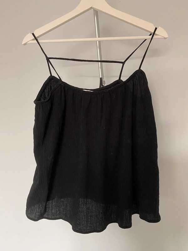 Bluzka na ramiączkach basic black czarna H&M bawełna