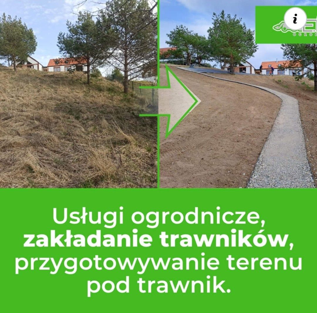 Usługi ogrodnicze, MINIKOPARKA 3 T, Glebogryzarka SEPARACYJNA, trawnik