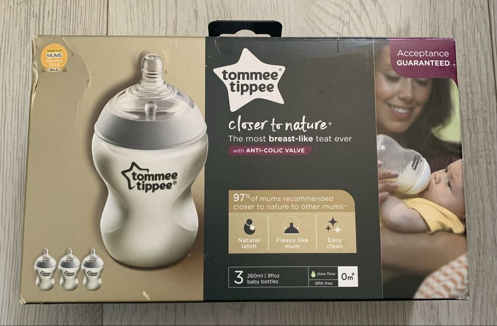 Butelki antykolkowe tommee tippee 3 szt., 260ml, 0m+