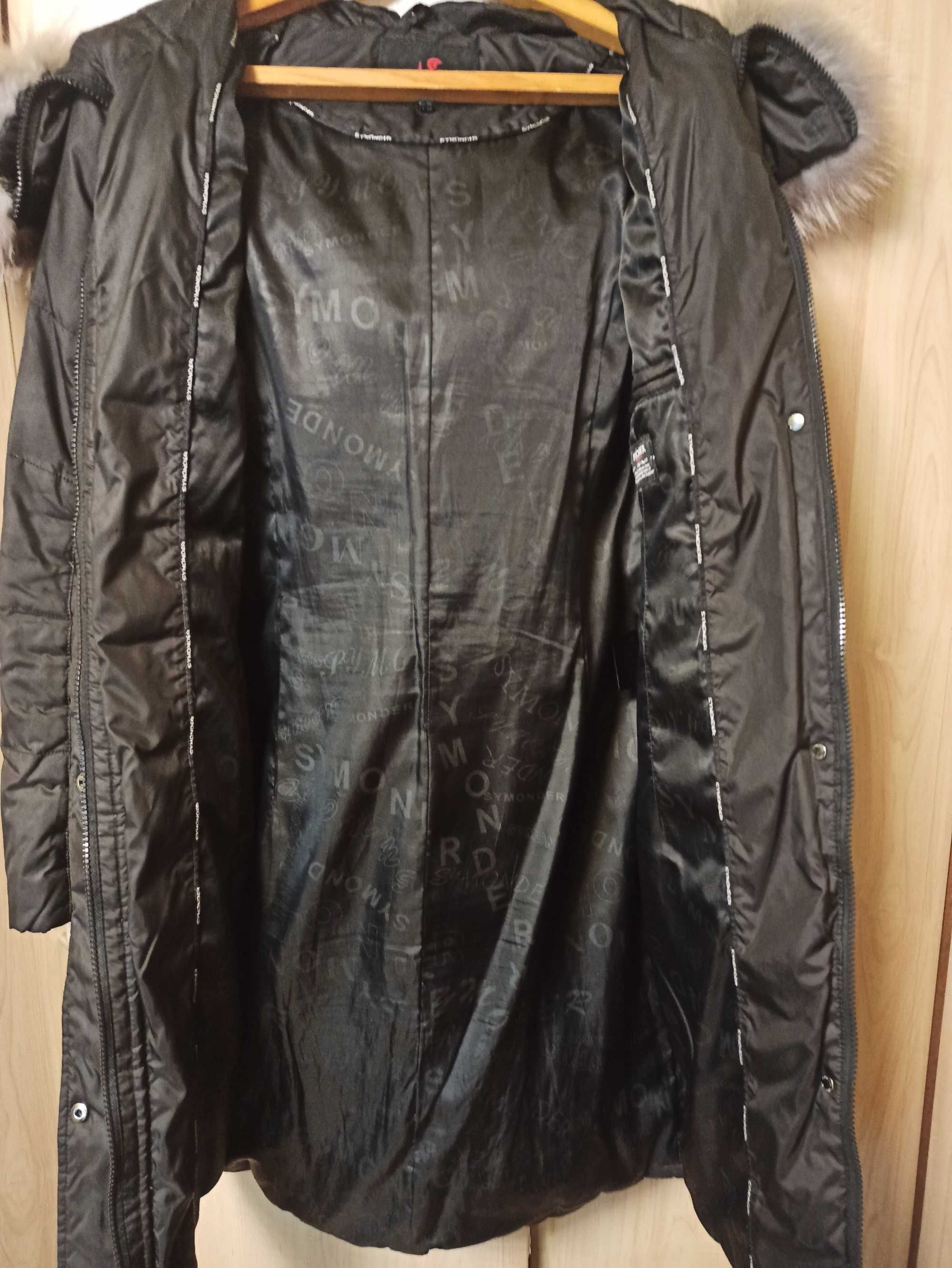 Куртка жіноча зимова, пуховик "SYMONDER" з хутром песця.  "Розмір "М".