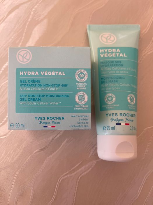 Yves Rocher hydra vegetal żel- krem nawilżający+ maska sos