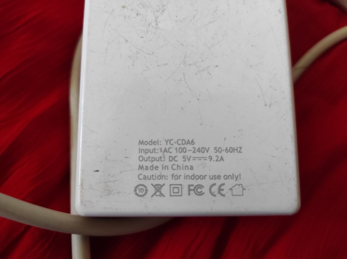 Зарядний пристрій Protech USB Charger YC-CDA6 8 Port 40W 8A White