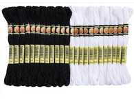 Linhas ponto cruz dmc pretas e brancas