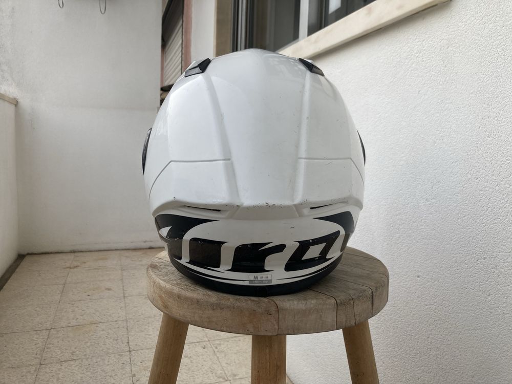 Capacete de mota branco, tamanho M
