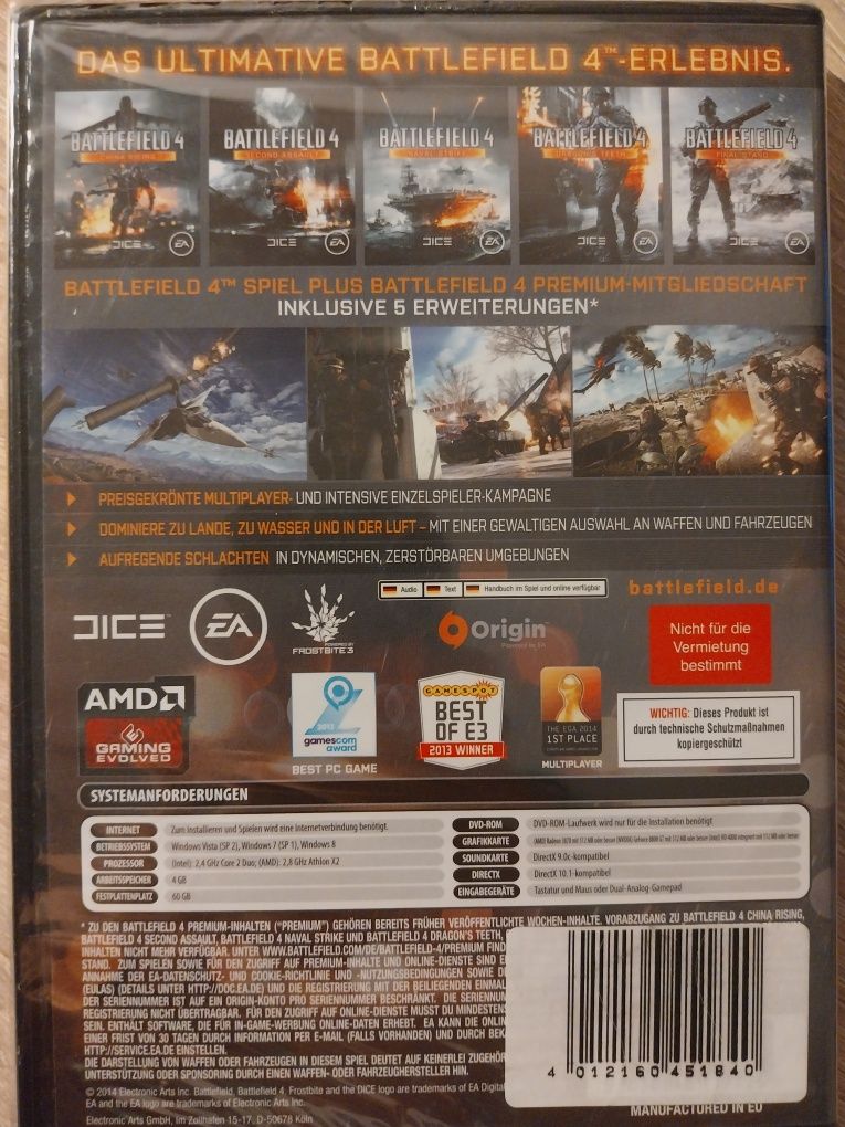 Sprzedam Battlefield 4 Premium Edition PC nowy Folia