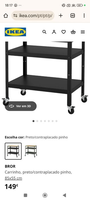 Mesa com rodízios