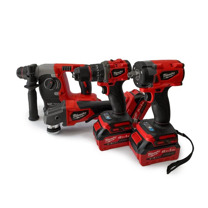 Milwaukee SET4 - набір 4 в 1 -перфоратор/шуруповерт/болгарка/гайковерт