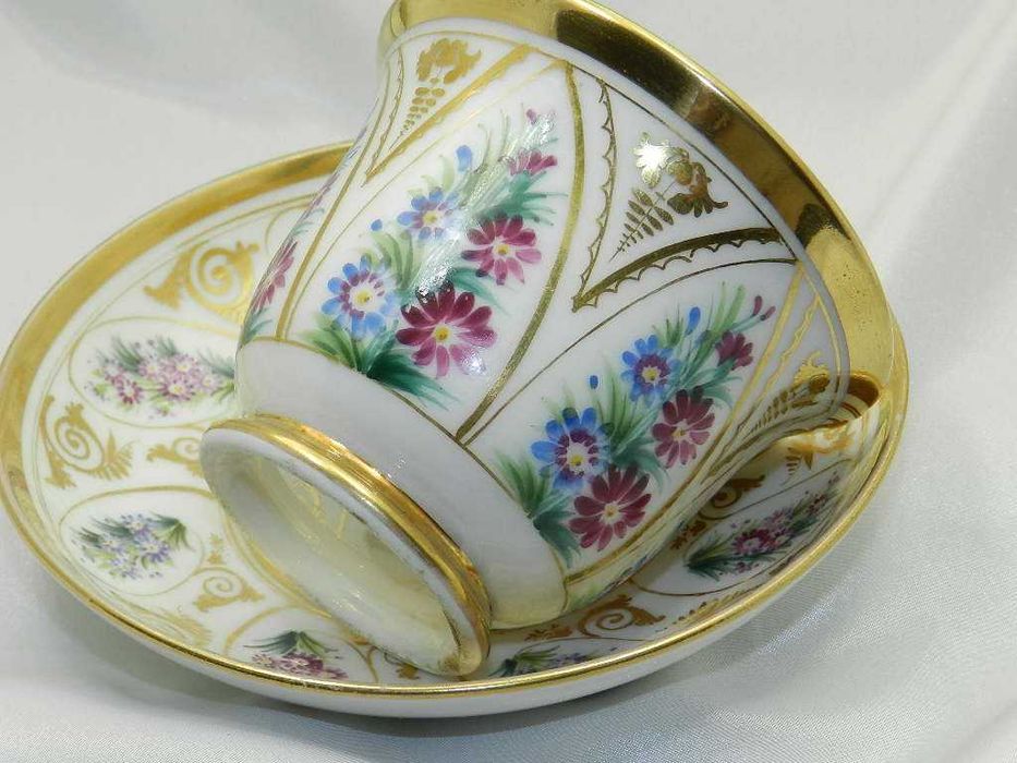 Kolekcjonerska wiekowa ręcznie malowana filiżanka  Francja XIXw.