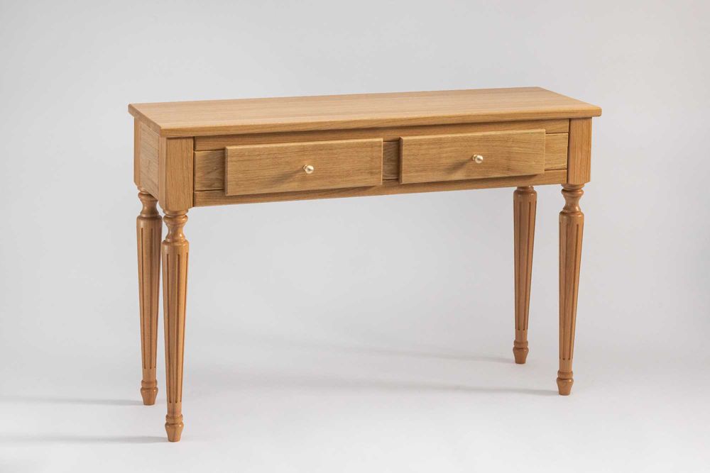 Konsola, stolik drewniany, dąb naturalny