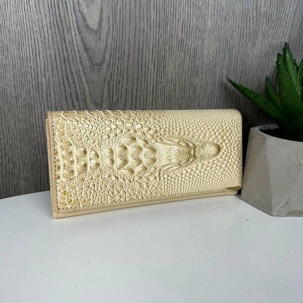 Женский горизонтальный кошелек портмоне жіночий гаманець кожа крокодил