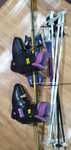 Skis vintage neve desporto botas gelo snowboard