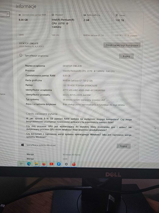 ASUS Mini Tower K20CE, 2TB, 8GBRAM, NVIDIAGeForceGT730, WiFi, Win10
